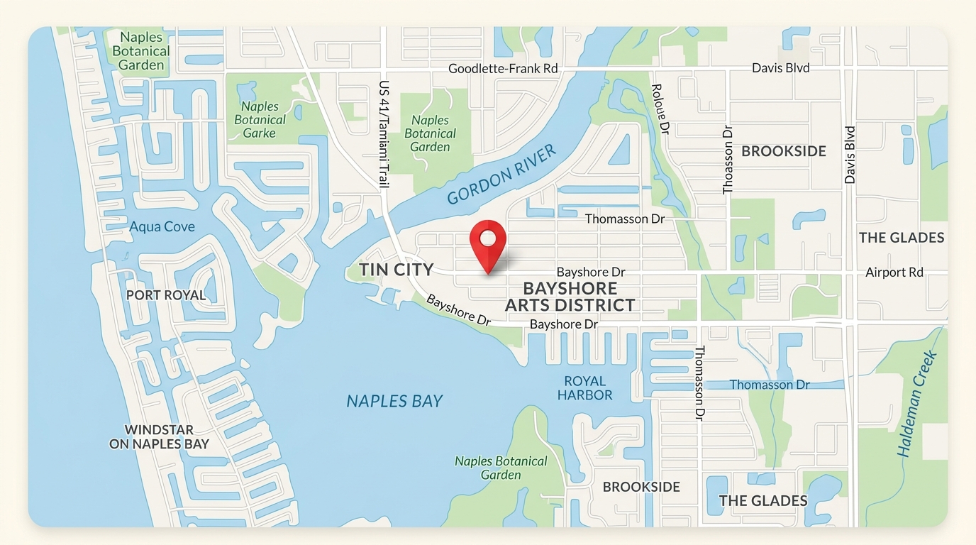 Map of Naples Botanical Garden in Naples, FL