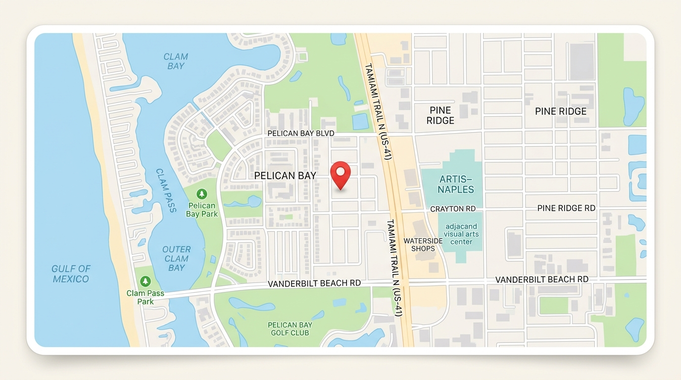 Map of Waterside Shops in Naples, FL